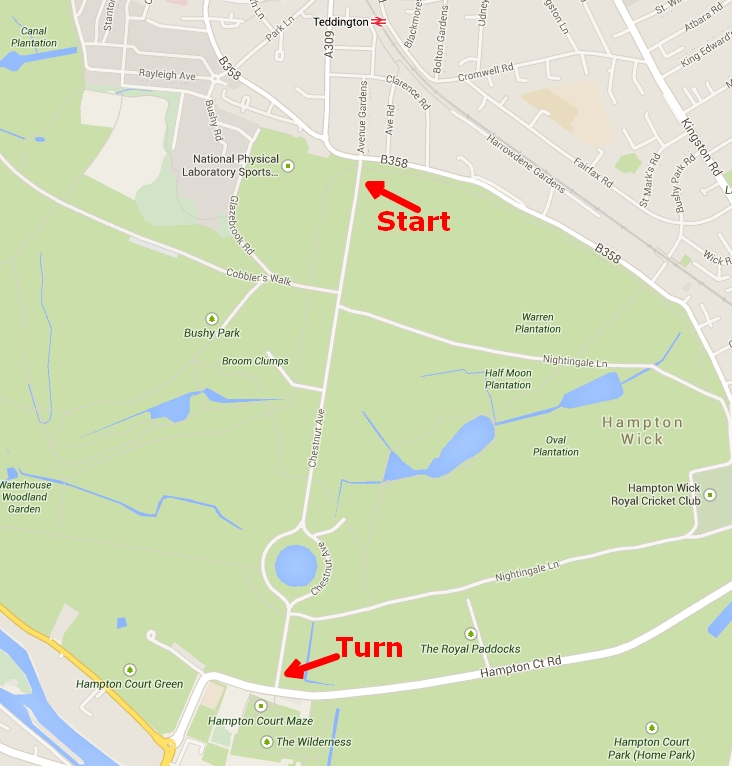 Map Of Bushy Park Teddington Bushy Park 50 Mile Overnight Training Walks • Richard Walks London