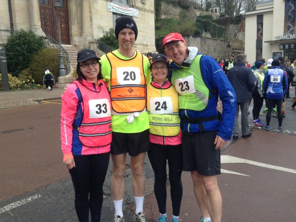 Before the start: Suzanne, Me, Karen, and Tony