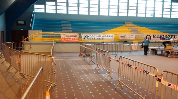 Inside the sports hall