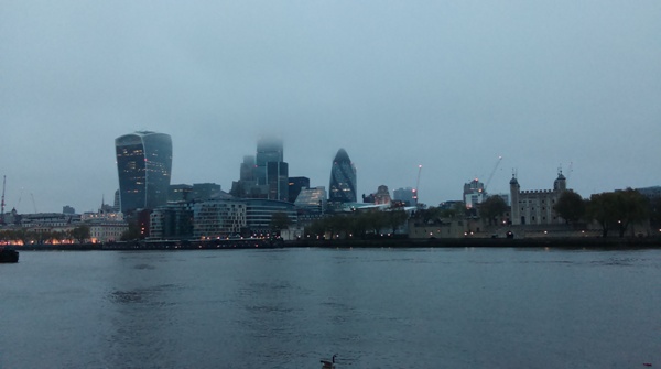 After crossing Tower Bridge I took this photo looking back across the river towards London