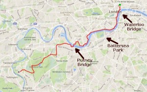My route home followed the River Thames from Waterloo Bridge to Putney Bridge