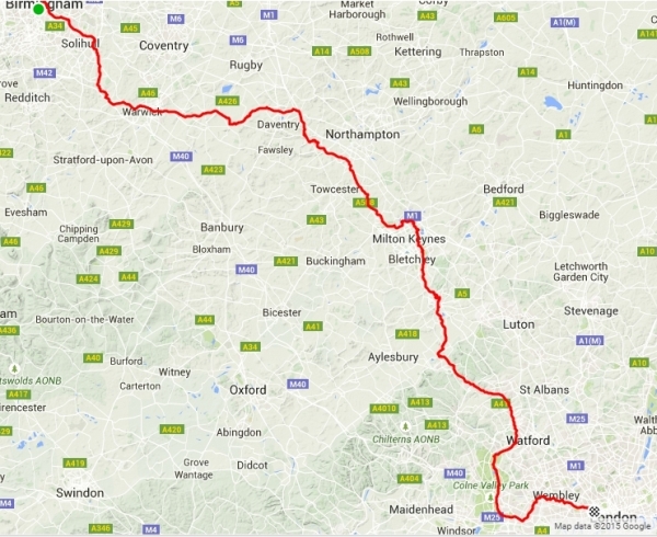 Birmingham to London via the Grand Union Canal - 145 miles