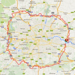 My M25 circumnavigation planned route