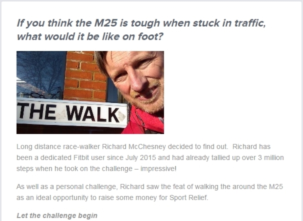 fitbit blog article after M25 walk