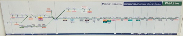 The District Line map as viewed on the tube