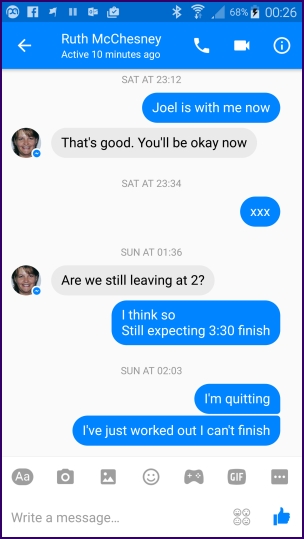 Message about quitting