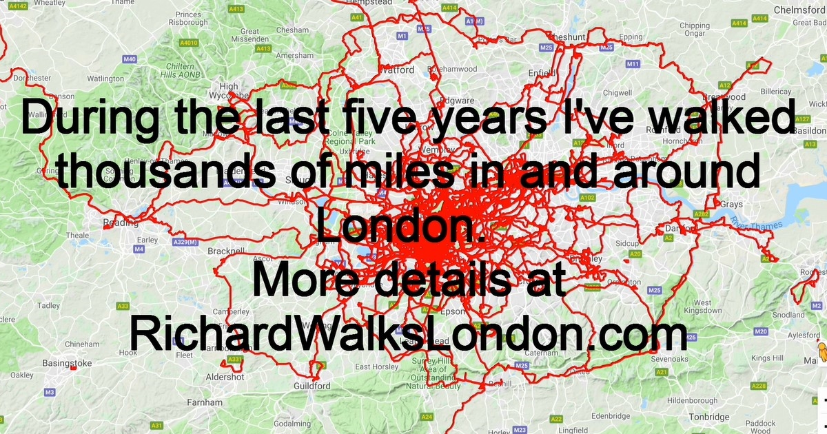 Where I've walked - May 2014 to April 2019