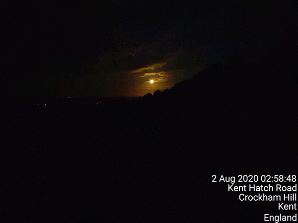 The full moon as seen from the top of Crockham Hill in Kent